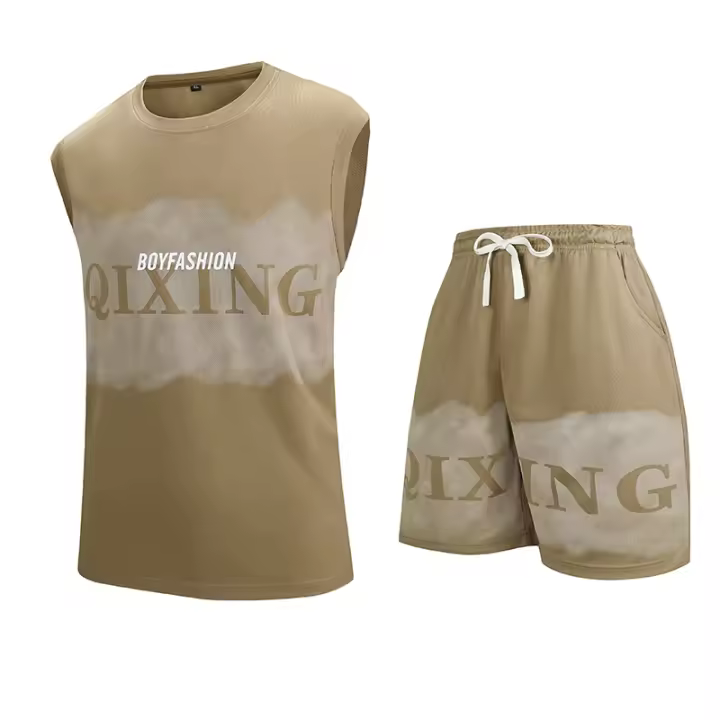 Conjunto Deportivo de Verano 2025 para Hombres Pantalones Cortos de Poliéster y Manga Corta - 1