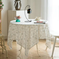 Mantel Vintage de lino y algodón, cubierta de mesa redonda lavable rústica Floral Pastoral para decoración de granja, Picnic, decoración de mesa - details 11
