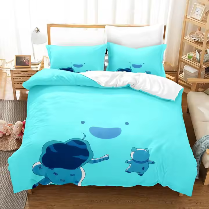 Juego de Ropa de Cama de Anime 3D Abeja y Cachorro Tamaño Cama Súper Rey - 1