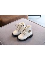 Botas De Cuero Para Niños Y Niñas 2020 Otoño-Invierno Con Plush Antideslizante Impermeable Y Cálidas Botines De Moda Para Niños Talla 21-30 - details 11