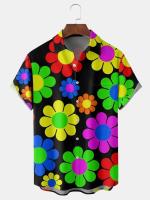 Nueva camisa hawaiana de manga corta con estampado de playa turística, adecuada para caminar por la calle, ocio, primavera y verano. - details 20