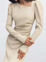 Vestido largo elegante de invierno con manga de viajero, nuevo estilo francés, traje de extremo para mujer - details 10