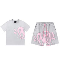 Conjunto de camiseta holgada de manga corta y pantalones cortos con estampado de espuma estilo hip-hop callejero. - details 2