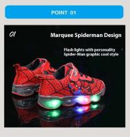 2025 primavera y otoño nuevos zapatos transpirables para niños con diseño de dibujos animados, zapatos deportivos de malla luminosa LED para niños - details 6