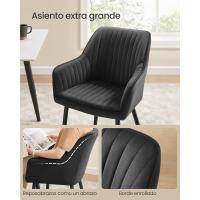 Silla de comedor, silla de cocina, sillón de terciopelo, silla tapizada con reposabrazos, carga máxima. de120 kg, Patas de Metal, para Comedor, Cocina, Rosa Jalea y Dorado Pálido LDC087R01 - details 10