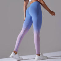 Yoga degradado para mujer, leggings de gimnasio de cintura alta, pantalones deportivos sin costuras, pantalones de entrenamiento para correr - details 40