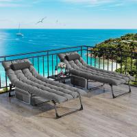 Taburete de Playa Plegable con Almohada 190x68x31cm 4 Posiciones Ajustables Carga de 300lbs - details 22