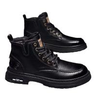 Nuevas botas cortas casuales, zapatos de herramientas negros retro americanos de alta gama para hombres - details 15