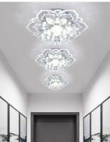 Lámpara LED de techo de cristal con forma de flor moderna, lámpara de techo para pasillo, sala de estar, dormitorio, cocina, pasillos - details 5