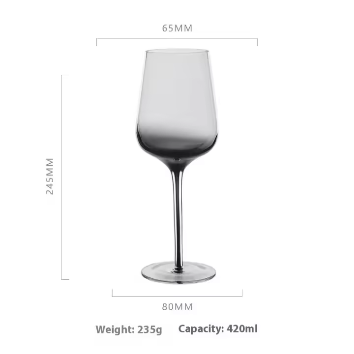 Copa moderna de color gris vino, copa de cristal con varilla de champán, vasos para beber, decoración del hotel y del hogar - 1