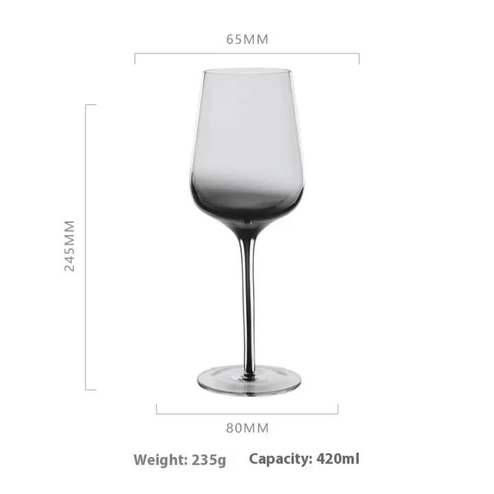 Copa moderna de color gris vino, copa de cristal con varilla de champán, vasos para beber, decoración del hotel y del hogar - 1