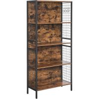 Estantería de 4 Niveles, Estantería Decorativa, para Libros, CD, Carpetas, Ganchos en S, para Salón, - details 0