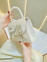 Nueva Moda Celebridad Banquete Bolsa de Agua Diamante Completo Diamante Cena Bolso de Seda Satén Hombro Crossbody - details 2