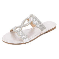 Sandalia Primavera 2025 Nuevas sandalias de mujer grandes con diamantes de agua planos y cabeza redonda - details 3