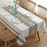 Mantel de poliéster Rectangular impermeable con diseño de estilo conciso moderno, decoración del hogar, cocina, sala de estar, fiesta de boda - details 4