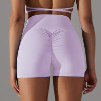 Pantalones cortos deportivos sin costuras cintura en V cintura alta Push Up elástico gimnasio correr Yoga transpirable - details 18