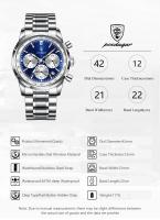 Reloj de Cuarzo POEDAGAR Reloj de Cronómetro de Fecha Luminoso Impermeable para Hombres - details 3