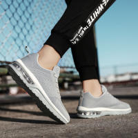 Zapatillas de correr con cámara de aire para hombre y mujer, zapatos informales a la moda, color rojo, para caminar al aire libre y gimnasio - details 16