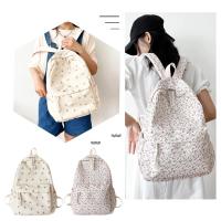 Mochila Escolar Coreana Blanca y Floral para Niñas Adolescentes Bolsa De Libros De Marca - details 4