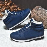 Botas De Hombre Invierno Casuales Confortables Con Peluche Plush Suela De Goma Botines De Nieve Tacón Bajo Cordones round Toe - details 1