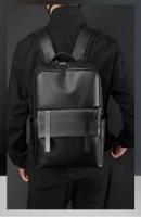 Mochila impermeable de piel sintética para hombre, morral escolar informal para estudiantes, mochilas sencillas para ordenador portátil de negocios para adolescentes, novedad - details 0