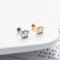 Crown ASTM F-136-pendientes de titanio con forma de luna, Piercing para el cuerpo, joyería con forma de luna - details 4