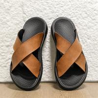 Zapatos de cuero para hombre Sandalias cómodas y transpirables de verano de gran tamaño para hombres con suela suave - details 1