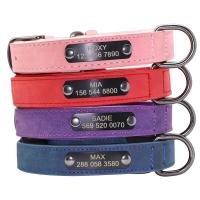 perro personalizado cuero PU, Collar de cachorro personalizado, collares mascotas grabados gratis para perros pequeños, medianos - details 0