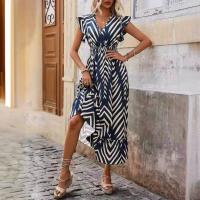 2025 Primavera/Verano nuevas mujeres sueltas estampadas al azar Tie Dyeing vestido de swing grande - details 3