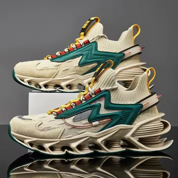 Zapatillas de ocio versátiles para hombre, zapatos deportivos ligeros y cómodos para caminar, zapatos para correr con hoja de grafiti a la moda, calzado masculino - 1