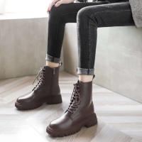 Ocio Chelsea nieve mujer invierno nuevos zapatos de tobillo de plataforma de tacón medio botas de moto de piel cálidas - details 6