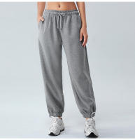 Pantalones de chándal sueltos de cintura alta de primavera para mujer, pantalones largos informales adelgazantes con capa de aire suave para Fitness - details 25