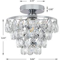 Lámpara De Techo De Cristal Pequeña, Moderna Lámpara De Techo De Cristal Para Pasillo, Accesorios De Iluminación De Techo, Lámpara De Montaje Empotrado Para Dormitorio, Salón (Plata) - details 1