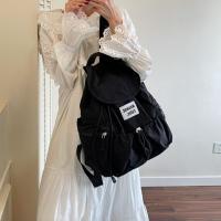 Mochilas simples de Color sólido con cordón, bolsos de hombro fruncidos de nailon de gran capacidad, mochila escolar informal ligera para estudiantes, viaje - details 10