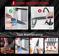 Juego de Cuchillos de Cocina de Acero de Alto Carbono 10pcs Acero Inoxidable Damasco Gyouto Kirin - details 9