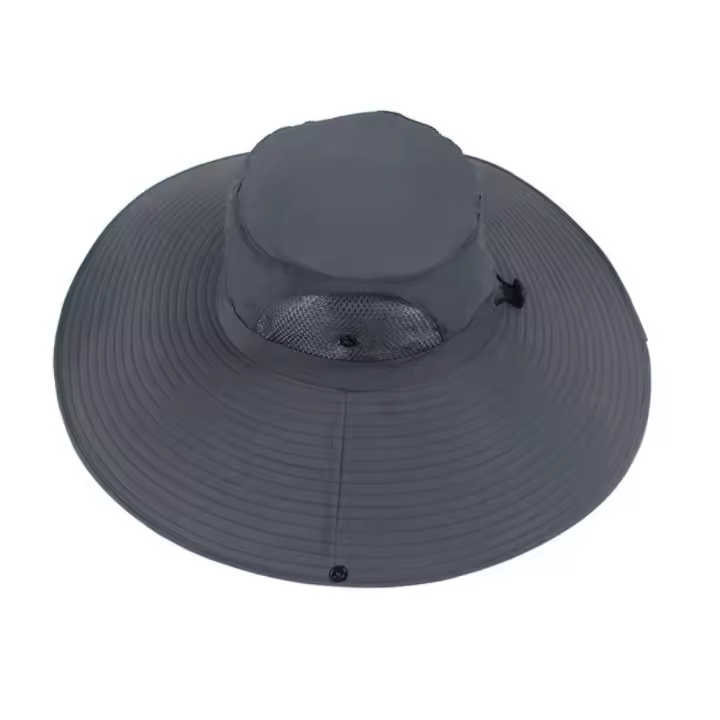 Sombrero de sol de ala grande de 15cm a la moda, sombrero de pescador plegable UPF50 +, gorra con protección solar informal impermeable para hombre - 1