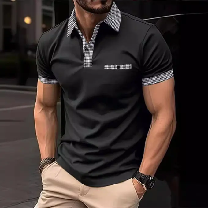 Camisa de manga corta para hombre, camiseta informal de talla grande 5XL, 4XL, 3XL, 2XL, cuello Henley - 1
