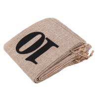 10 bolsas de yute para vino, 14 x 6 1/4 pulgadas, bolsas de regalo para botellas de vino numeradas de arpillera con cordón para degustación de vino ciego (marrón) - details 1