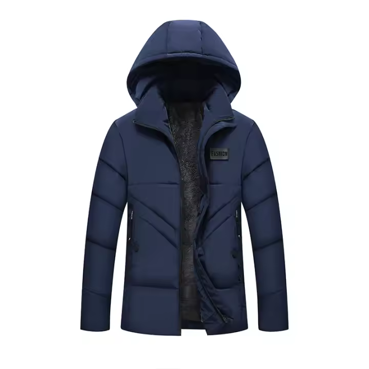 Abrigo de Invierno de Vellón para Hombres CHAIFENKO Cómodo y Desmontable con Gorro - 1