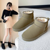 Botas de nieve de ante de vaca para mujer, botines cálidos con felpa gruesa, para clima frío, novedad de invierno, 2023 - details 2