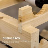 Botellero para vino de 72 botellas, botellero de madera de 6 niveles, botellero vertical con capacidad de carga de 100 kg para cocina, comedor, bar, 114x28x85 cm, madera natural. - details 4