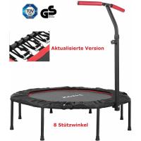 Trampolín de fitness con barra de mango ajustable, trampolín silencioso de 127cm, rebote elástico, entrenador cardio para saltar, entrenamiento para adultos - details 0