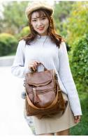 Mochila antirrobo de cuero vintage suave para mujer, mochila de trabajo de gran capacidad, bolso de hombro informal para mujer - details 10