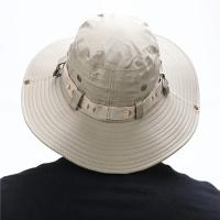 Summer Men Bucket Hat Outdoor UV Protection Wide Brim Panama Safari Hunting Hiking Hat Mesh Fisherman Hat Beach Sunscreen Cap - details 3