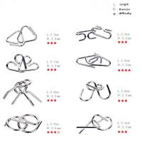 Rompecabezas de alambre de Metal para adultos, juego interactivo, juguetes educativos para aliviar el cerebro, IQ Mind, 8 piezas por juego - details 0