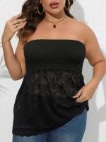 Top de Tubo de Encaje XXXL Vestido de Playa de Verano para Mujeres Estilo Desechado Casual con Hombros Descubiertos - details 19