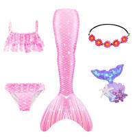 Traje de baño de cola de sirena con monoaleta para niña, vestido de princesa, Bikini, traje de baño para nadar - details 26