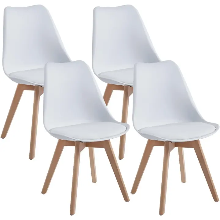 Conjunto de Silla de Comedor Nórdico Estilo Vintage de Oficina Cómodo y Fácil de Limpiar - 1