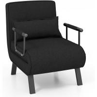 Sofá Cama Convertible Silla de Dormir Individual Tri-Fold con Respaldo Ajustable de 6 Posiciones, Cojín Desmontable y Asiento Tapizado Estructura Metálica Plegable (Azul) - details 28
