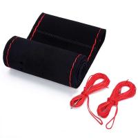 Funda universal de ante para volante de carreras, cosida a mano, bricolaje - details 5